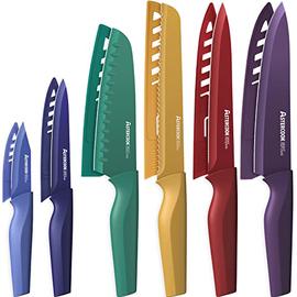 Basics Color-Coded Kitchen 12-Piece Knife Set, 6 Knives with 6 Blade  Guards, Multicolor, 13.88 x 4.13 x 1.38 inch