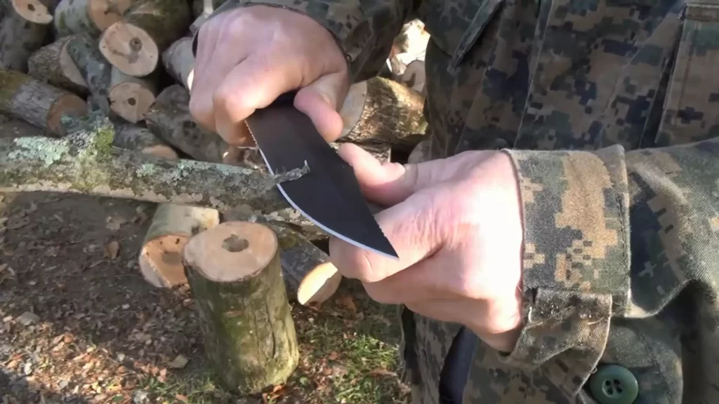 Cutting wood by Is Sog Seal Team Elite