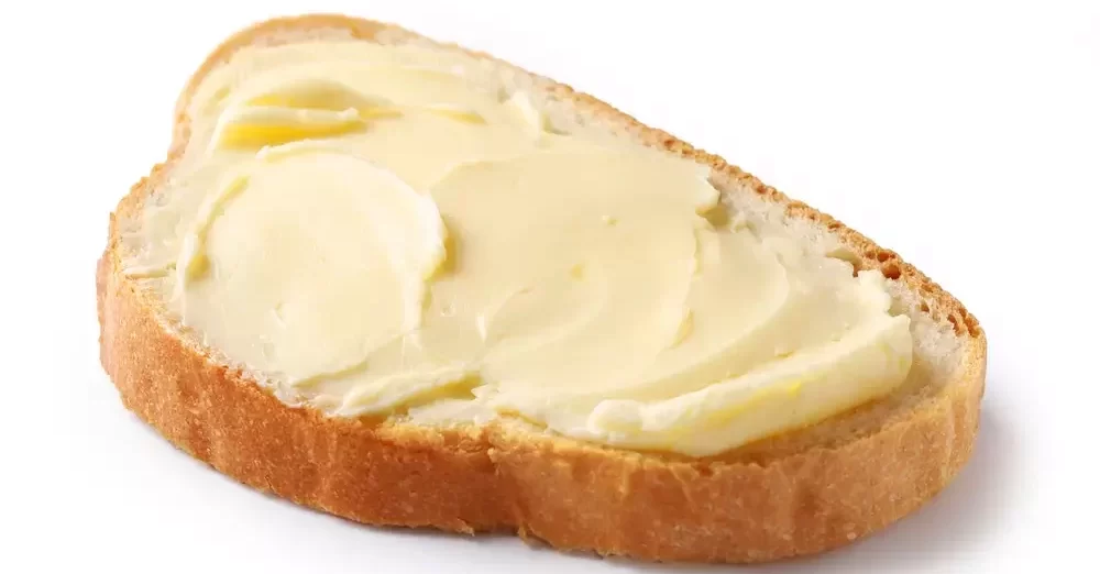 bread with butter isolated