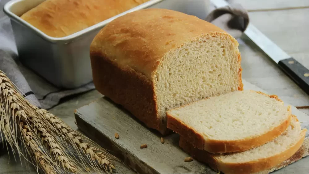 Homemade bread loaf sliced